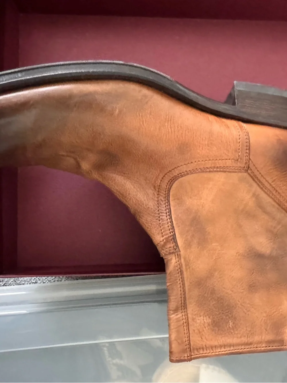 To Boot New York Tan Leather Boots with Brown Patina Size 9.5